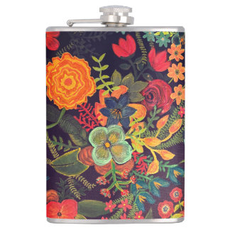 Flasques Conception florale de peinture acrylique boho