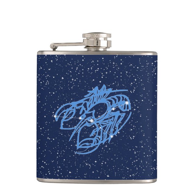 Flasques Constellation du cancer et signe zodiaque avec éto (Devant)