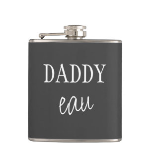 Flasques Cool Moderne "Daddy eau" Cheeky Pun Papa Joke Blac