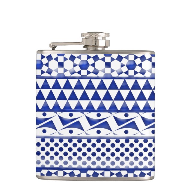 Flasques Copie tribale aztèque Pattrn d'abrégé sur bleu (Devant)