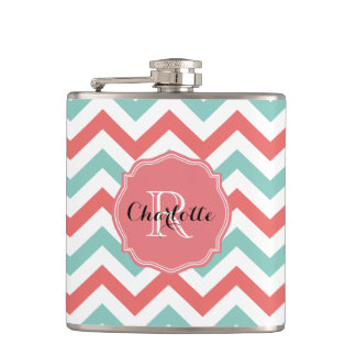 Flasques Corail de Chevron et nom de coutume d'Aqua