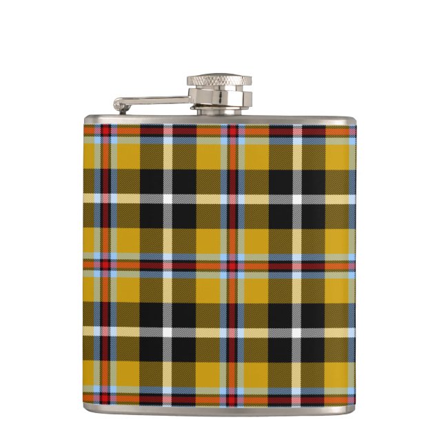 Flasques Cornouailles National Tartan Jaune et Noir Plaid (Devant)