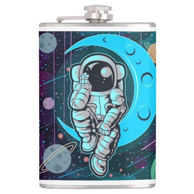 Flasques couleur pleine astronaute (Devant)