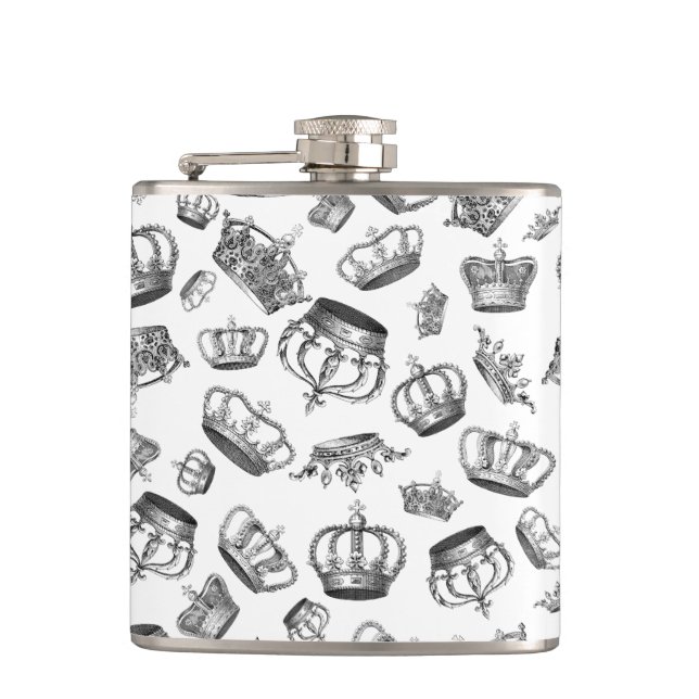 Flasques Couronnes royales gravées vintages (Devant)