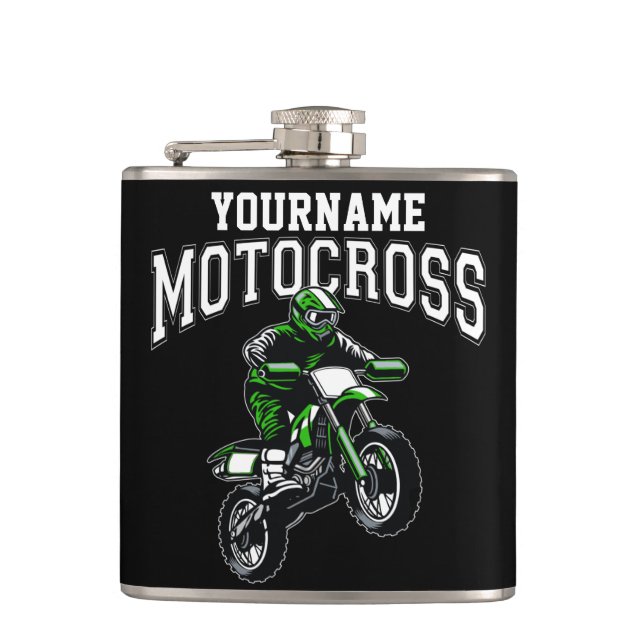 Flasques Course Motocross Dirt Bike Rider personnalisée (Devant)