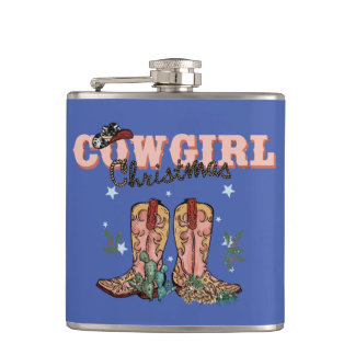 Flasques Cowgirl Christmas Secret Père Noël Stocking Stuffe