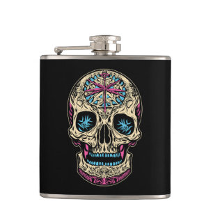 Flasques Crâne à sucre Dia De Los Muertos