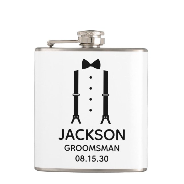 Flasques Cravate Groomsman Black Bow (Devant)