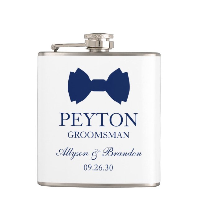 Flasques Cravate Groomsman Blue Bow (Devant)