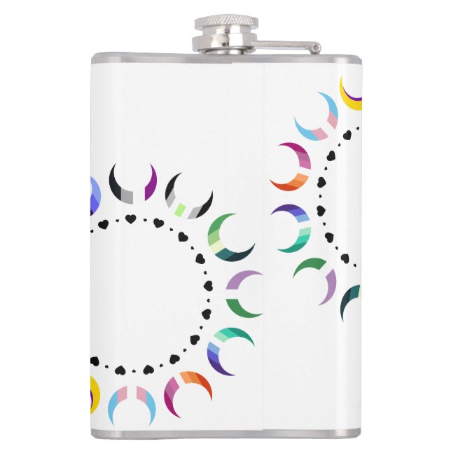 Flasques Crescent Pride Lunes et Coeurs Noirs (Dos)