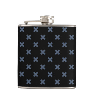 Flasques Crochets bleu-gris sur noir