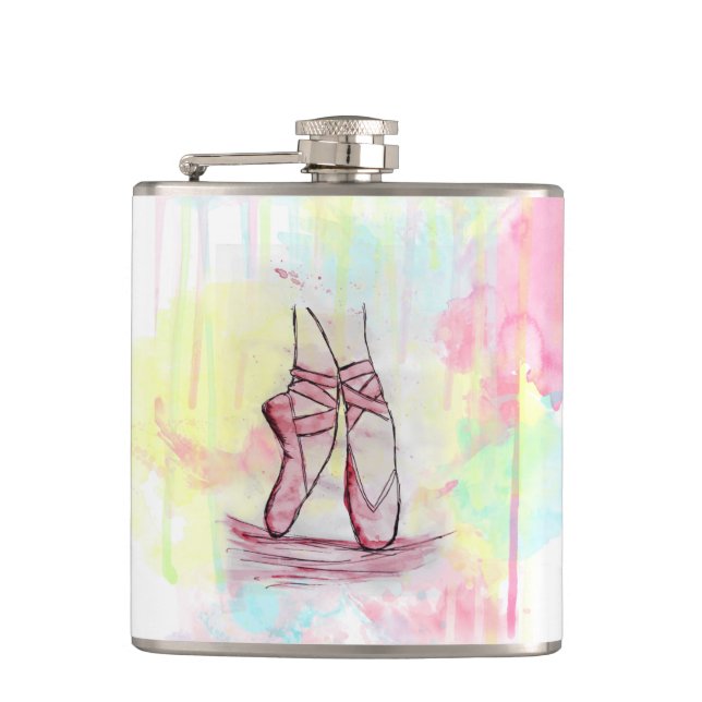 Flasques Croquis de chaussures en ballet mignonne Aquarelle (Devant)