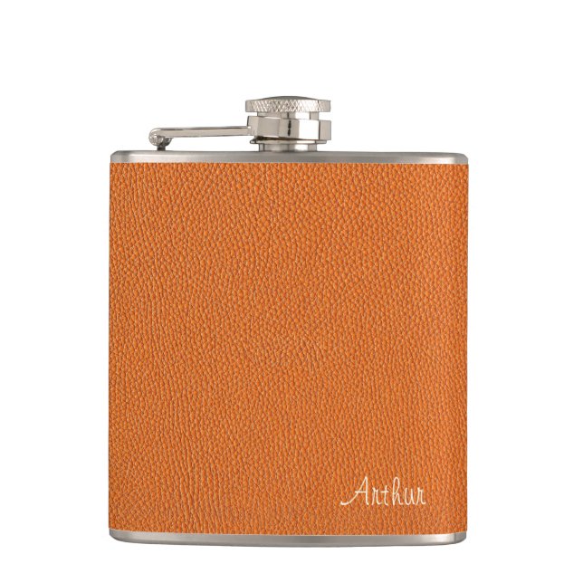 Flasques Cuir Faux Orange (Devant)