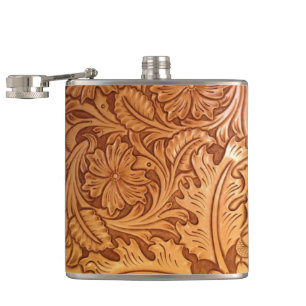 Flasques Cuir occidental de pays de style rustique de