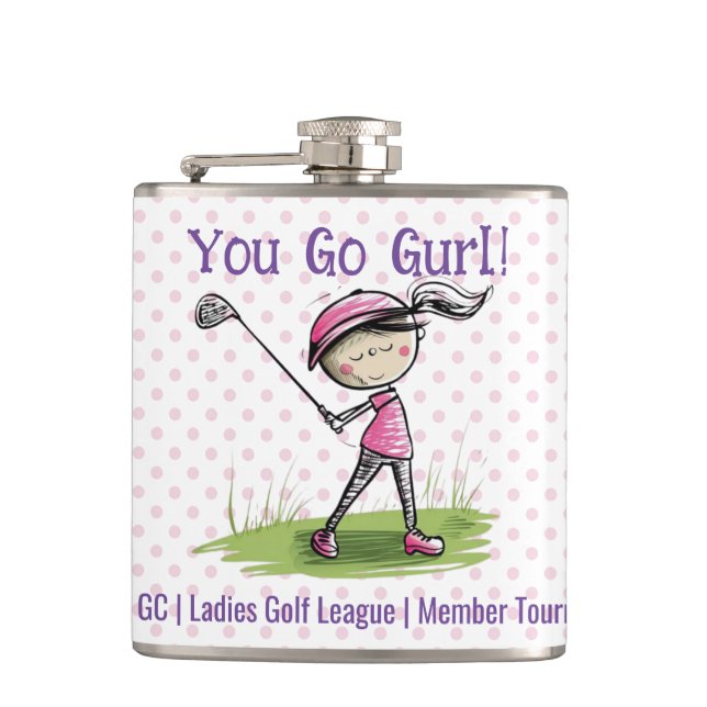 Flasques Custom Golf Club Dames Ligue Vinyl Emballage Flaco (Devant)