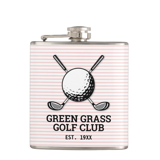 Flasques Custom Minimalist Golf Club Logo Design Flask (Devant)
