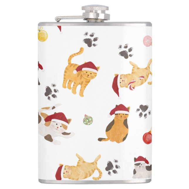 Flasques Cute Holiday Cat Pattern (Devant)