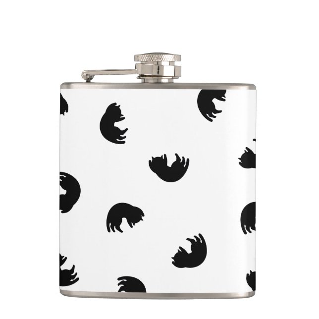 Flasques CUTE Motif de chat noir et blanc (Devant)