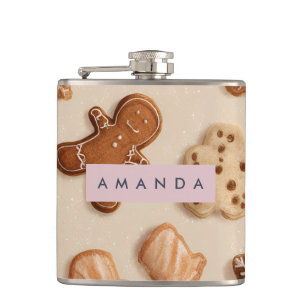 Flasques Cute Pastel personnalisé Gingerbread Cookie