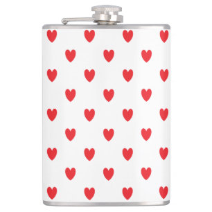 Flasques Cute Red Doodle Hearts White Classy Elegant 2022
