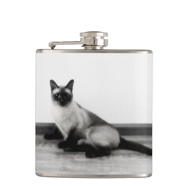 Flasques CUTE Siamese Portrait de chat (Devant)