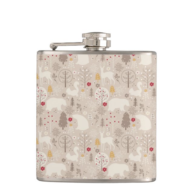 Flasques Cute Woodland Animaux Nordic Motif Noël (Devant)