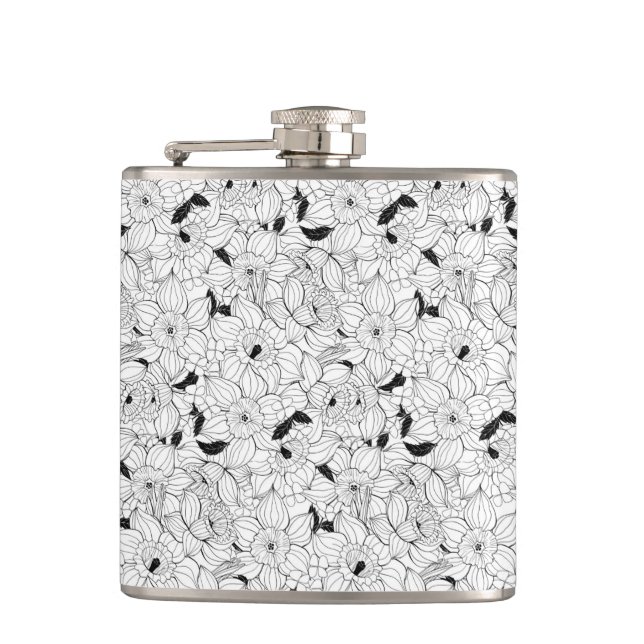 Flasques Daffodiques motif floral printanier (Devant)