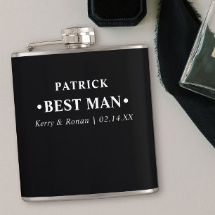 Flasques Date de mariage et noms Meilleur homme personnalis