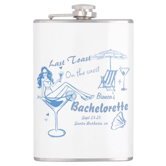 Flasques Dernier Toast Tiré À La Main Sur La Bachelorette C (Devant)
