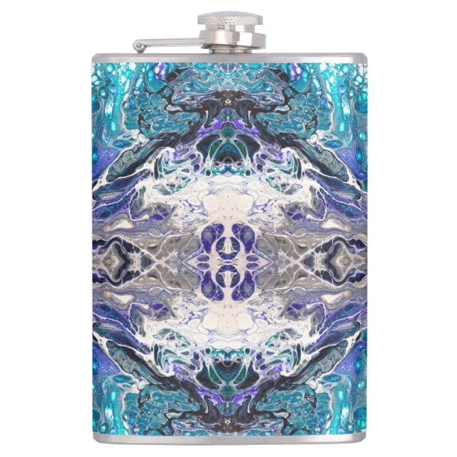 Flasques Design bleu turquoise Abstrait (Devant)