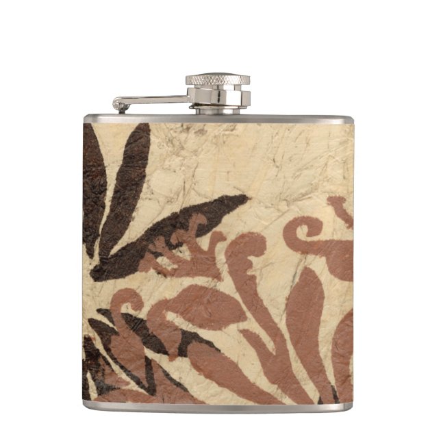 Flasques Design de crayon floral avec Feuilles tawny (Devant)