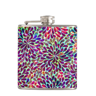 Flasques Design floral Abstrait coloré
