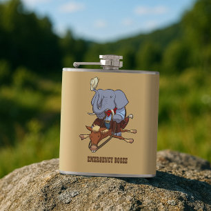 Flasques Dessin animé de cow-boy éléphant d'urgence de bièr