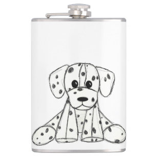 Flasques Dessin simple de contour de chien en peluche dalma