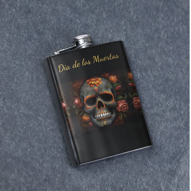 Flasques Dia de los Muertos peint crâne personnalisable (Créateur téléchargé)