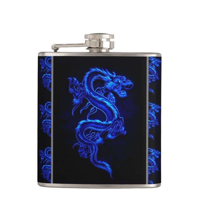 Flasques Dragon asiatique bleu (Devant)