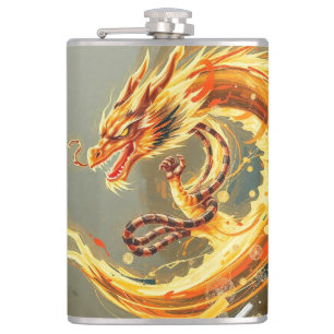 Flasques Dragon Jaune Doré