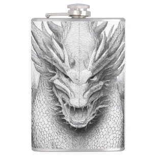 Flasques Dragon Legend Wild Nature Illustration Line Epic