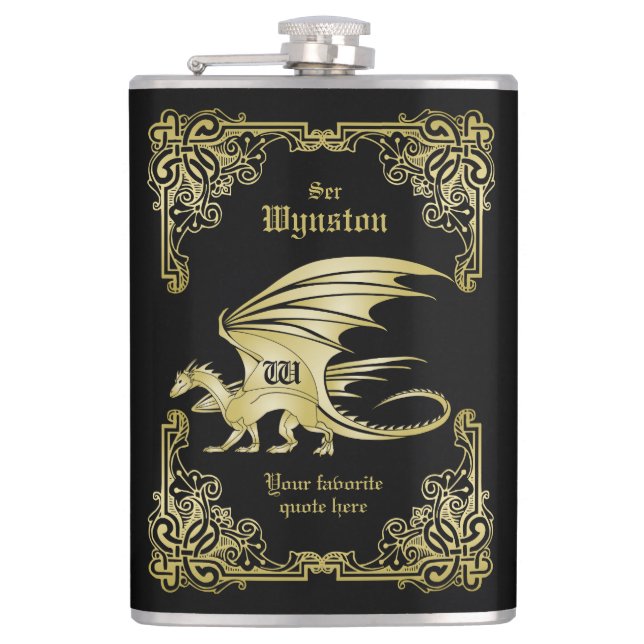 Flasques Dragon Monogramme Gold Frame Couverture De Livre T (Devant)