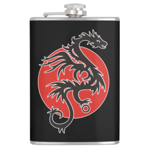 Flasques Dragon Sun - blanc rouge noir + vos idées