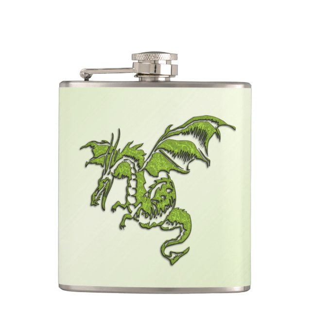 Flasques Dragon Volant Vert  (Devant)