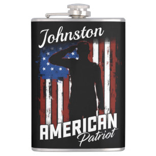 Flasques Drapeau américain personnalisé Patriot Soldier USA