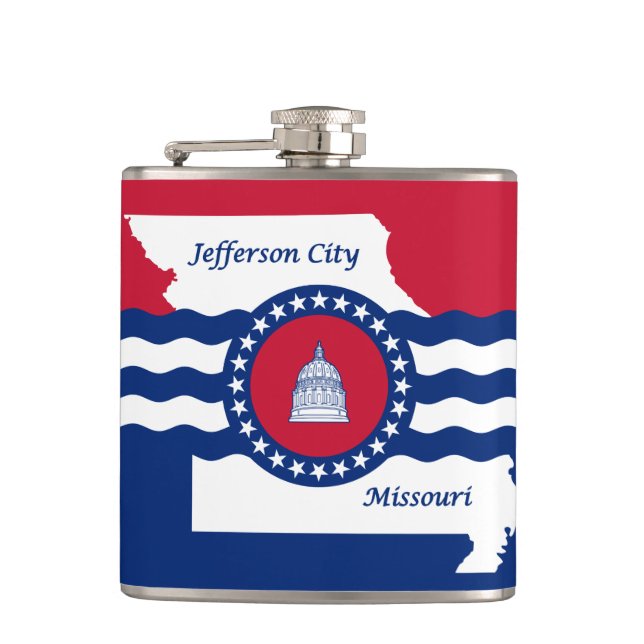 Flasques Drapeau de la ville de Jefferson, Missouri Hip Fla (Devant)