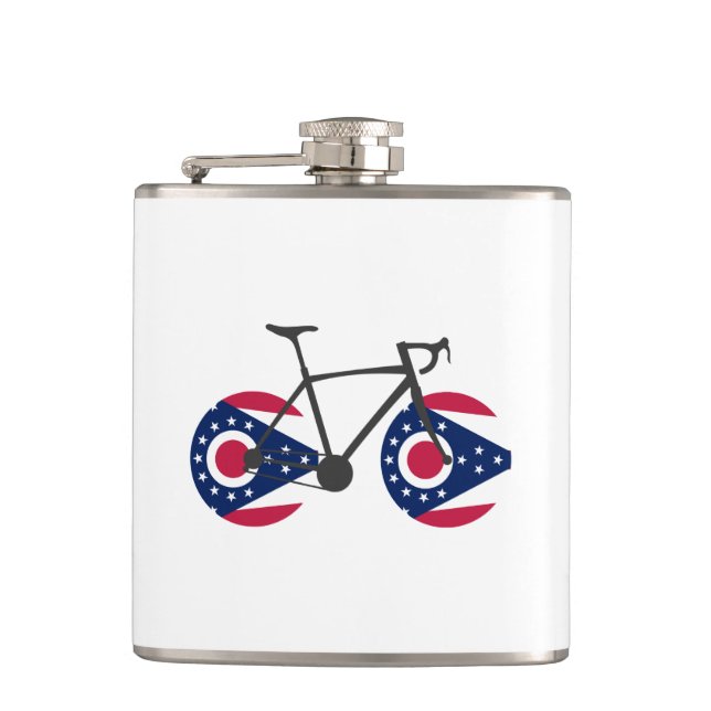 Flasques Drapeau de l'Ohio à vélo (Devant)