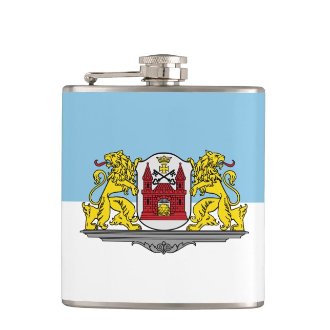 Flasques Drapeau de Riga, Lettonie Hip Flask (Devant)