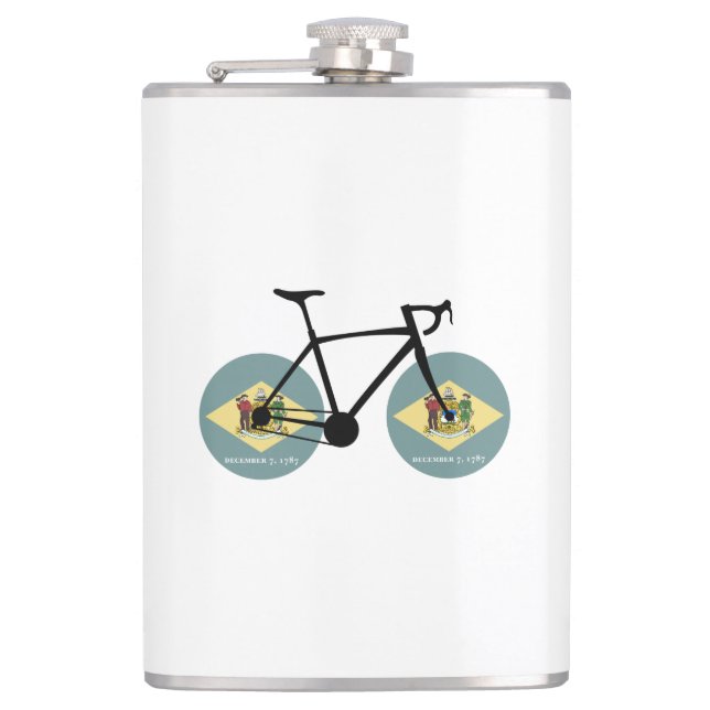 Flasques Drapeau Delaware Cycling (Devant)