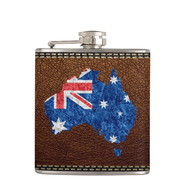Flasques Drapeau et carte de l'Australie (Devant)