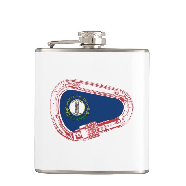 Flasques Drapeau Kentucky Escalade carabiner (Devant)