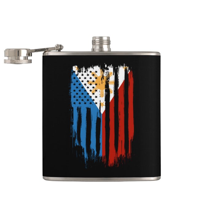 Flasques Drapeau mi-américain mi-philippin Philippines (Ouvert)