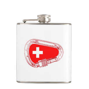 Flasques Drapeau Suisse Escalade carabiner